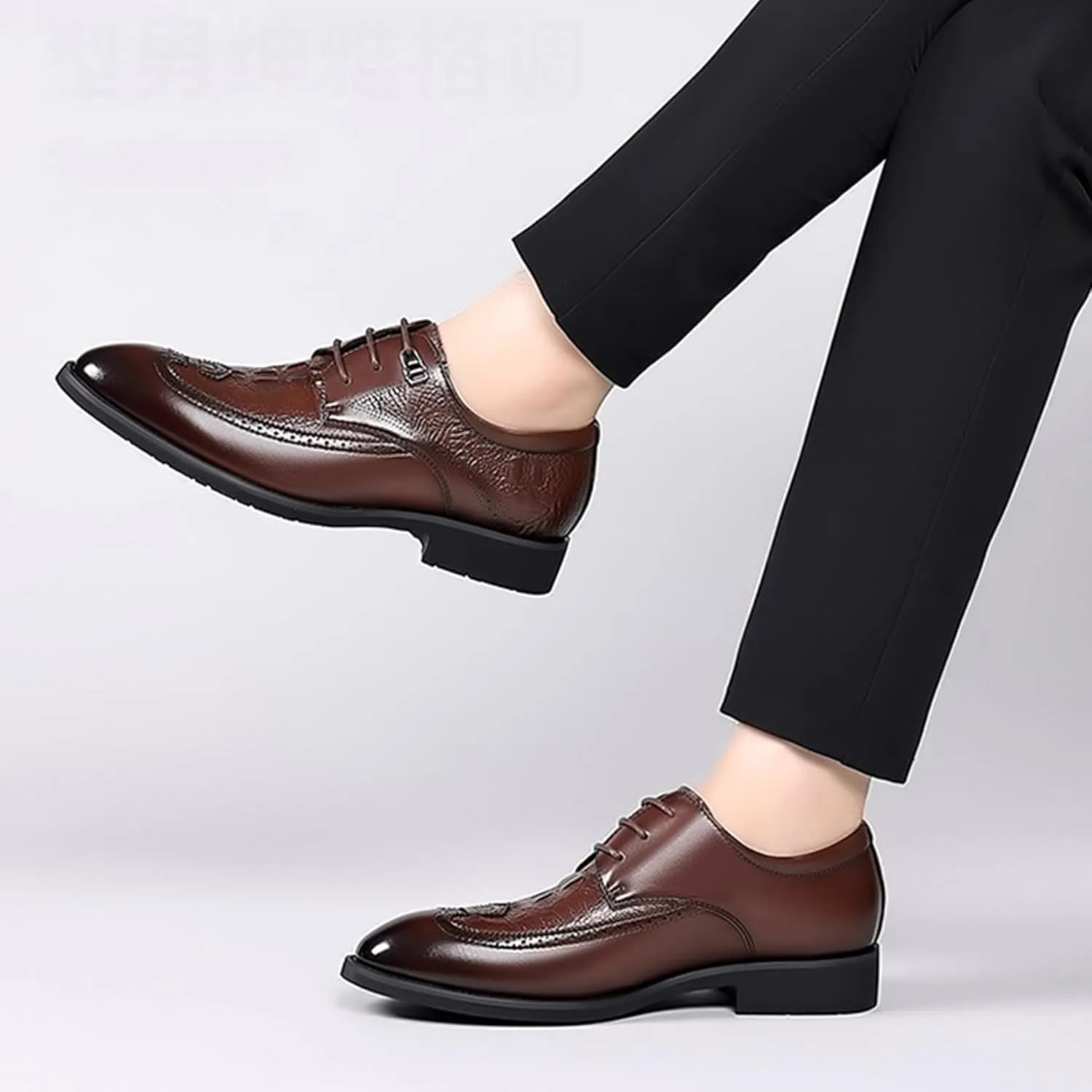 ADMLZQQ Men Dress Shoes Lace Up Oxford Classic Plain Toe Modern Formal Leather Shoes for Men