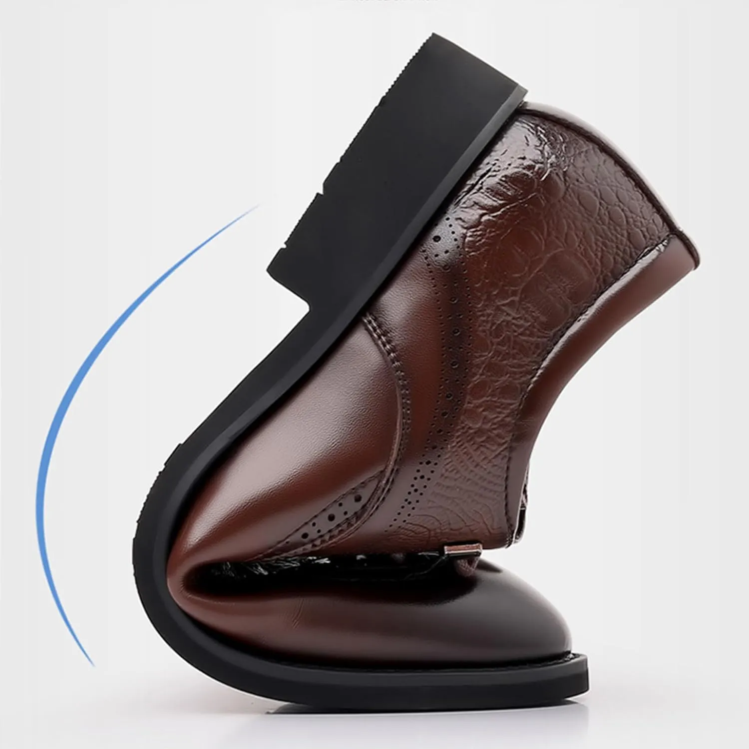 ADMLZQQ Men Dress Shoes Lace Up Oxford Classic Plain Toe Modern Formal Leather Shoes for Men