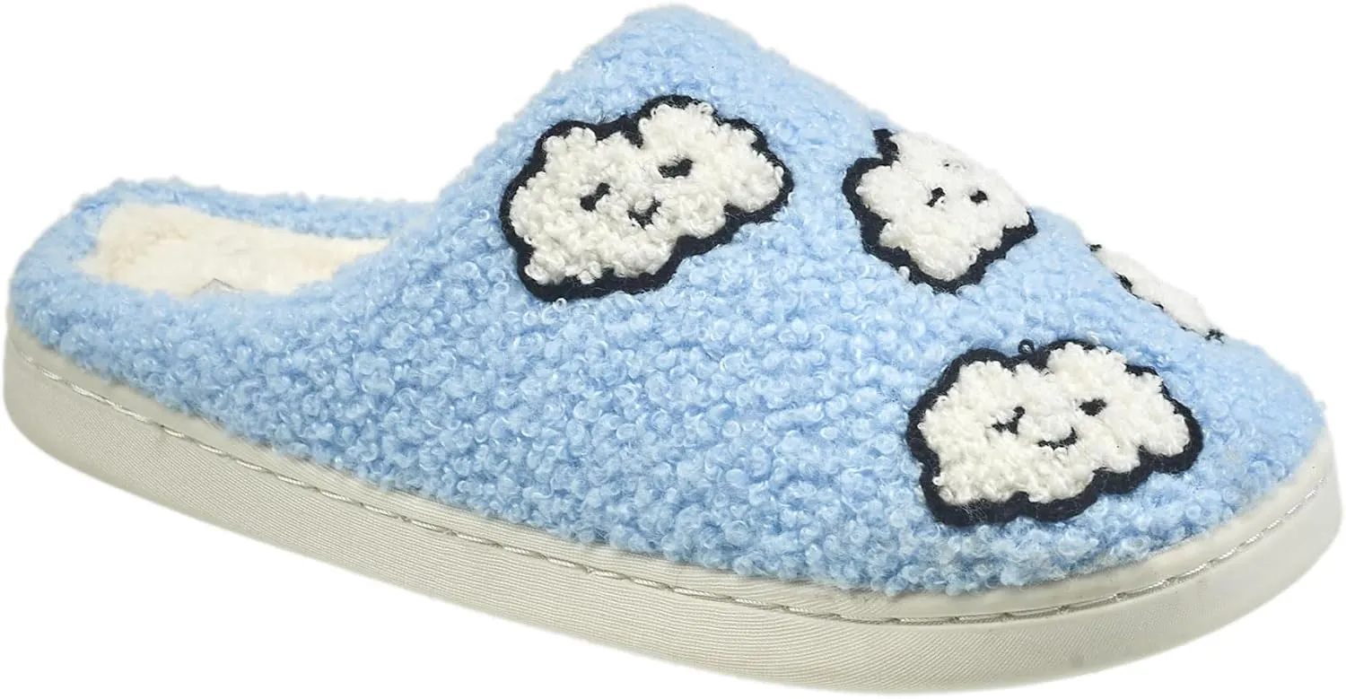AEROPOSTALE Women's Slippers - Fuzzy Cushioned Comfort Slip-On House Shoes Clog Slipper, Indoor Outdoor Slippers - Printed Design- Slippers for Women