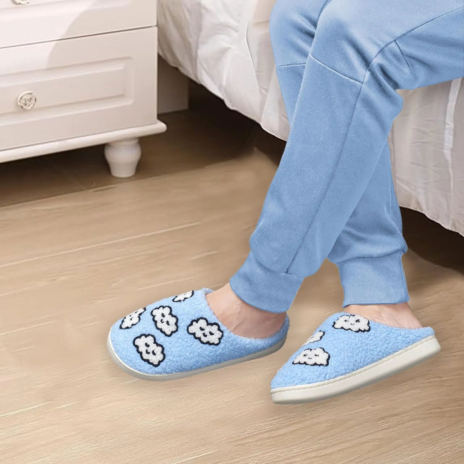 AEROPOSTALE Women's Slippers - Fuzzy Cushioned Comfort Slip-On House Shoes Clog Slipper, Indoor Outdoor Slippers - Printed Design- Slippers for Women