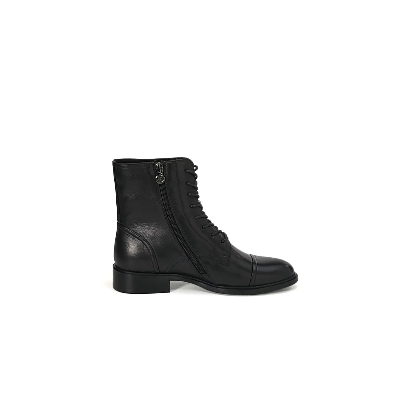 AiciBerllucci Nakita  Winter Dress Boots for Women,Women's Low Heel Boot,Fashion Leather Lace-Up Boots Tall，Zippers Round Toe Booties Shoes Combat Boot