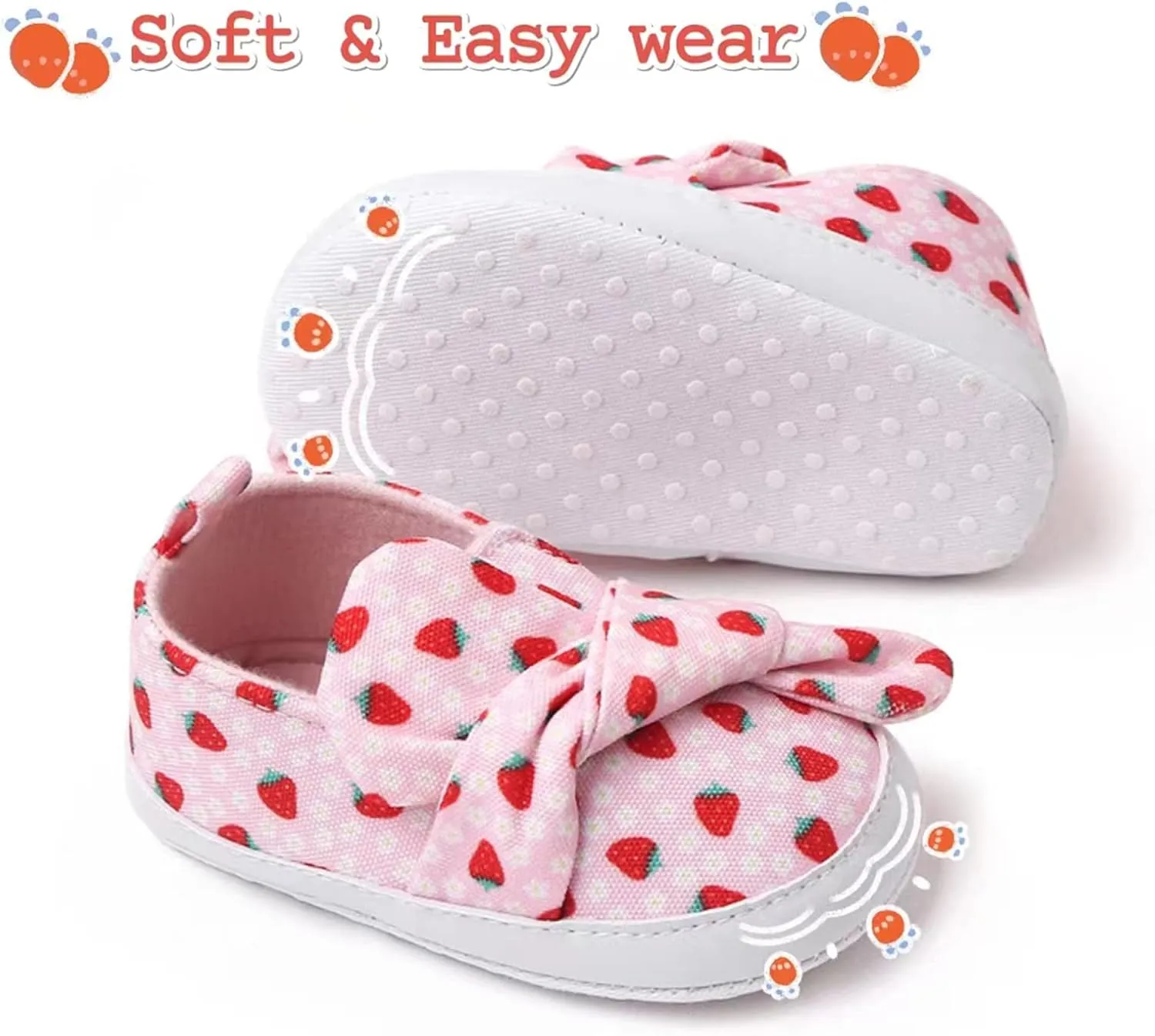 Baby Girls Shoes First Birthday Walking Shoe for 0-18 Months, Easy Wear Non Slip Lightweight Baby Indoor Outdoor Sneakers