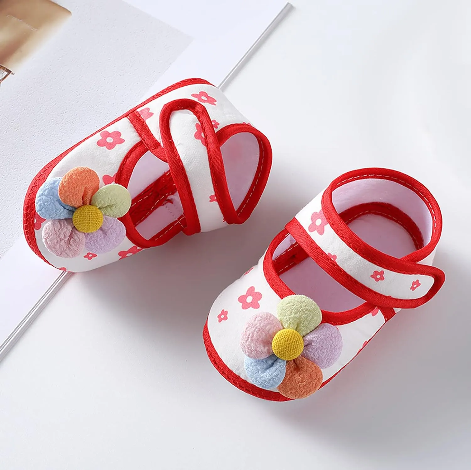 Baby Walking Shoes, 0-12 Months Newborn Baby Girls Soft First Walking Shoes Summer Cute Flowers Flat Sandals Slipper