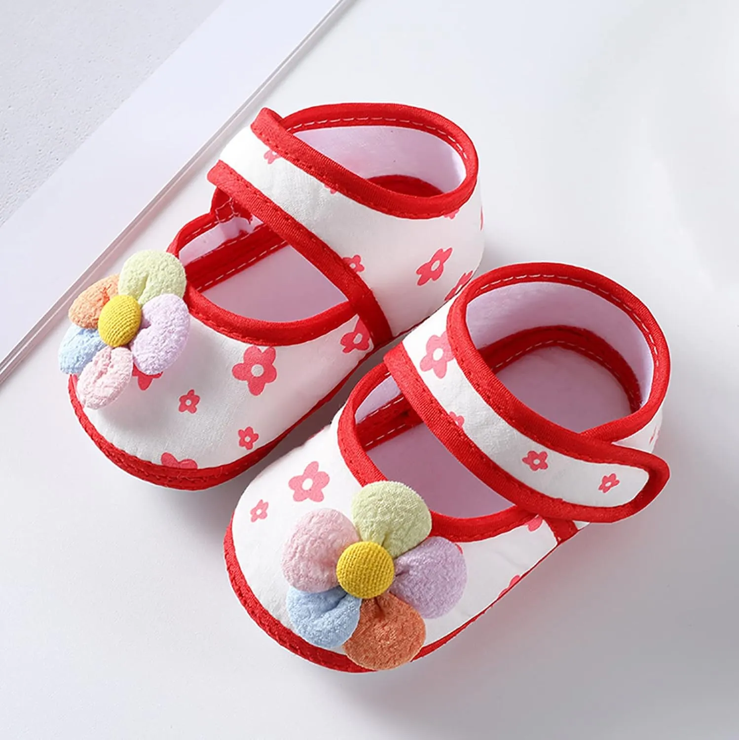Baby Walking Shoes, 0-12 Months Newborn Baby Girls Soft First Walking Shoes Summer Cute Flowers Flat Sandals Slipper