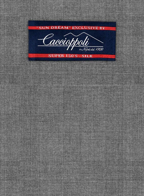 Caccioppoli Sun Dream Ridro Gray Wool Silk Jacket