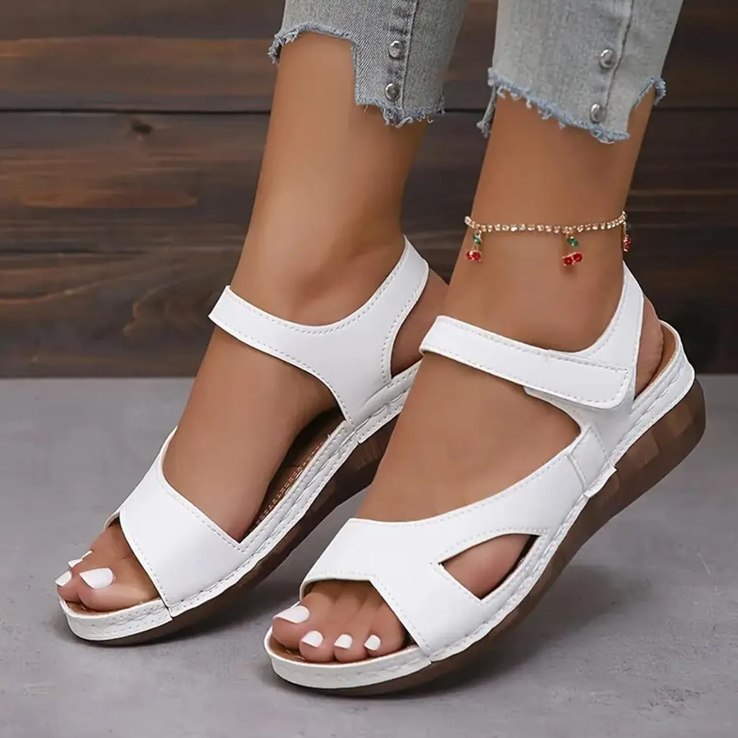 Comfortable Wedge Wedges Sandals Slip on Low Heel With Arch Support for Women Spring Summer Womens Open Toe Non-slip Dressy Slip on Wedges Shoes Hiking Waterproof Comfortable Dresses Wedding