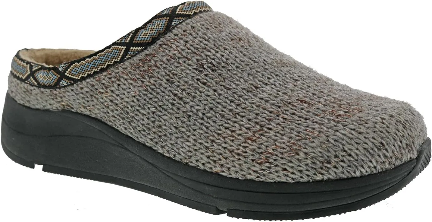Drew Men's Relax Non-Slip Fabric Sweater Knit Slippers with Support