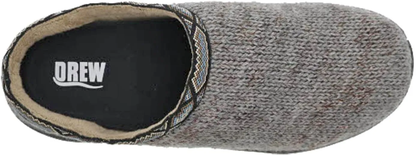 Drew Men's Relax Non-Slip Fabric Sweater Knit Slippers with Support