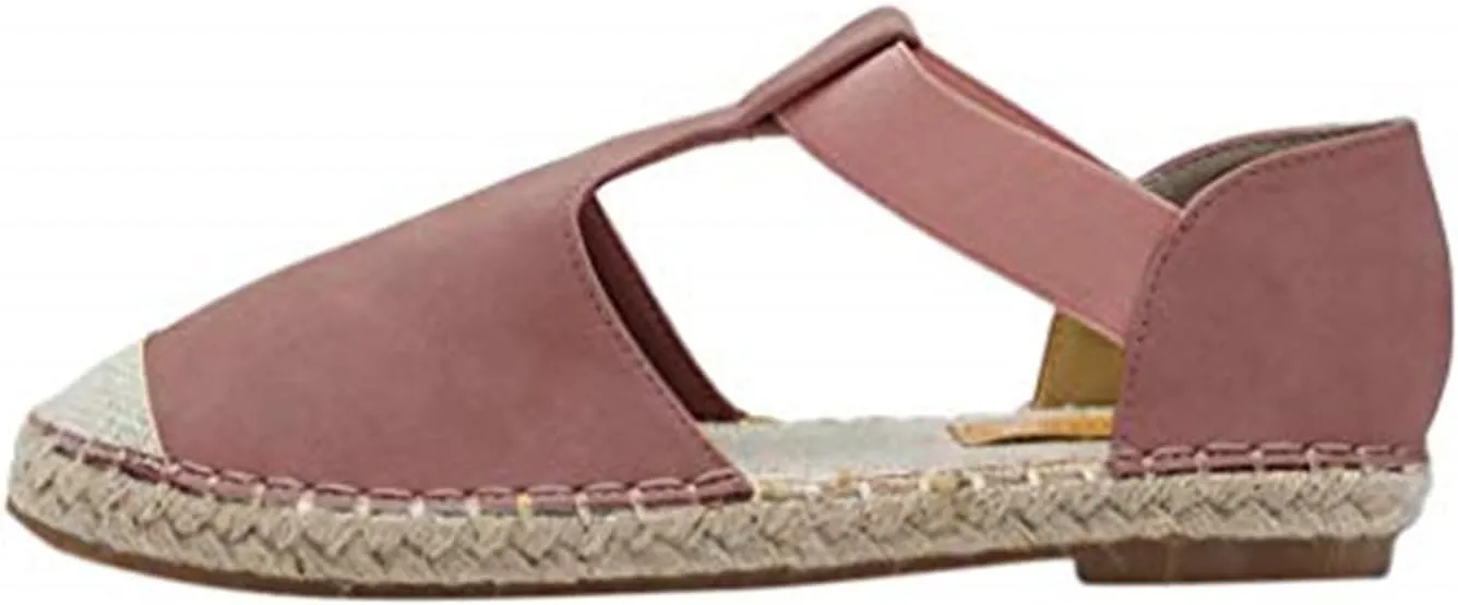 Espadrilles for Women Flat Woven Fisherman Walking Sandals Elastic Strap Slip-On Flats Closed Toe Summer Comfortable Sandals 2025
