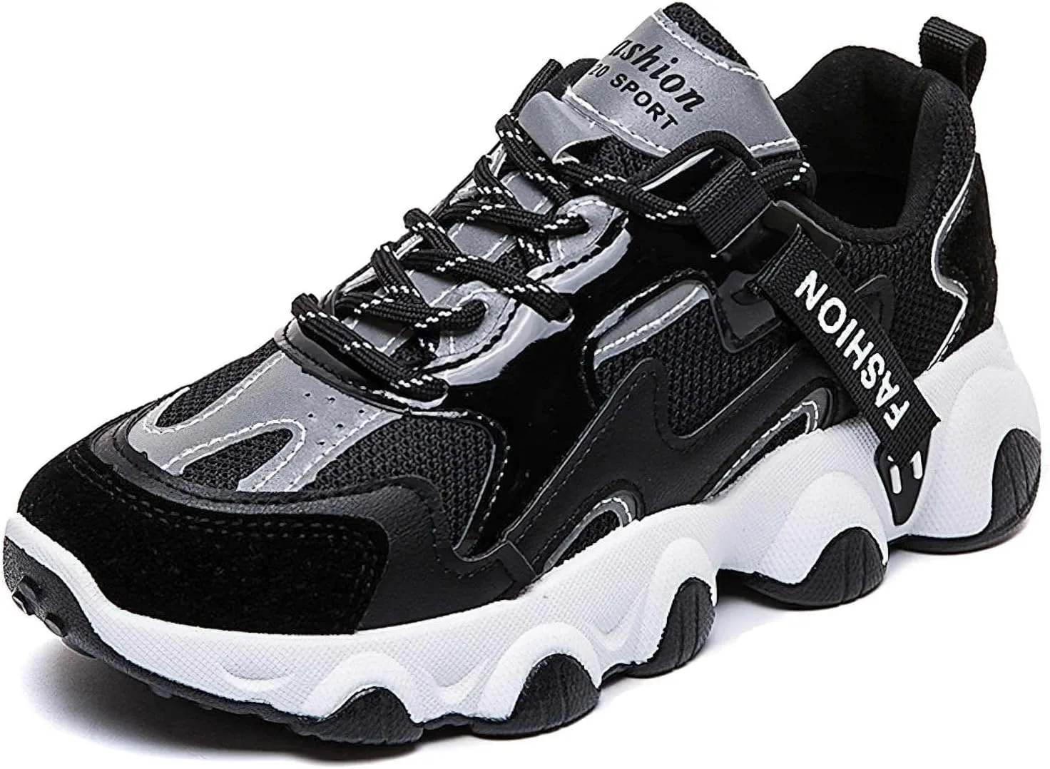 Exusiai Womens Casual Chunky Sneakers White Mesh Breathable Lightweight Platform Shoes Soft Pink Walking Running Dad Shoes