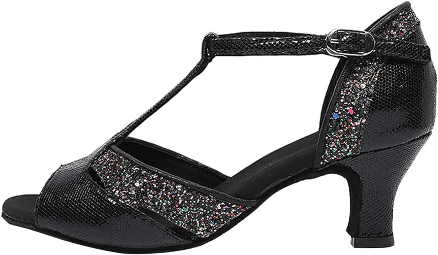 Fashion Women's Rhinestone High Heel Latin Dance Shoes Sandals Dance Shoes Lace Sandals for Women Wedding