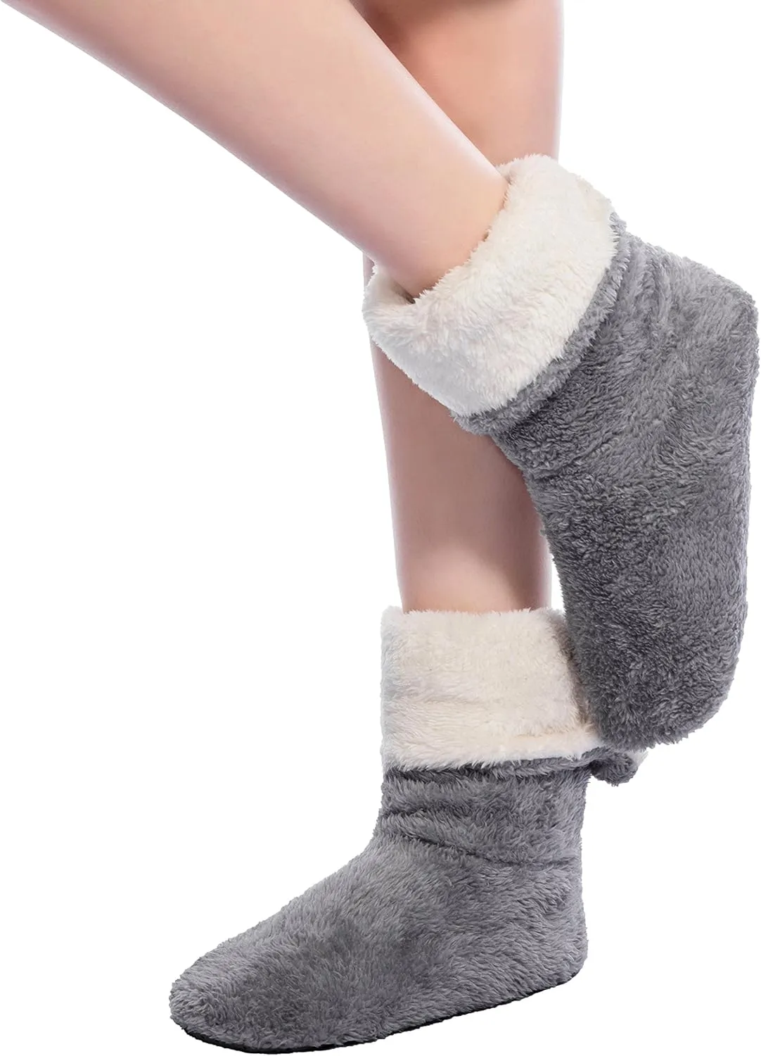 FRALOSHA Women's Slipper Sock Coral Velvet Indoor Spring-Autumn Super Soft Warm Cozy Fuzzy Lined Booties Slippers