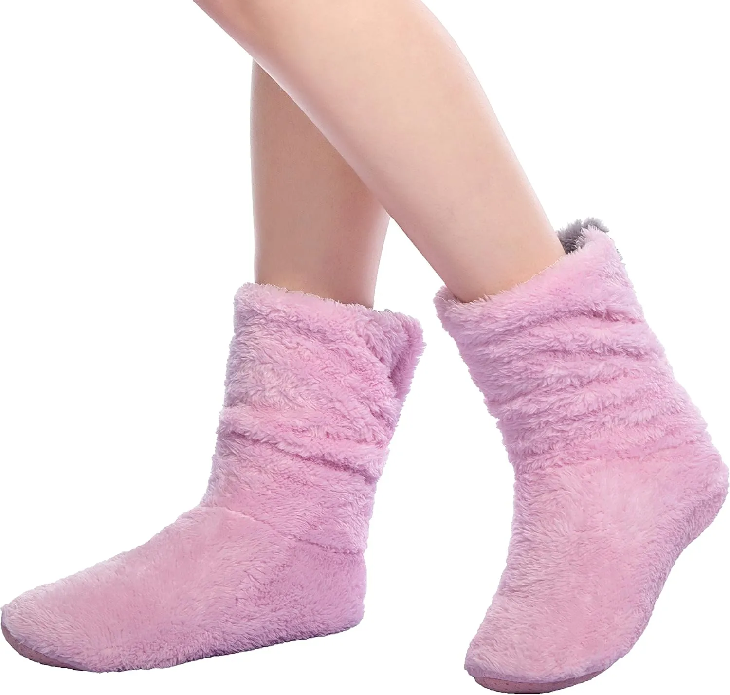 FRALOSHA Women's Slipper Sock Coral Velvet Indoor Spring-Autumn Super Soft Warm Cozy Fuzzy Lined Booties Slippers