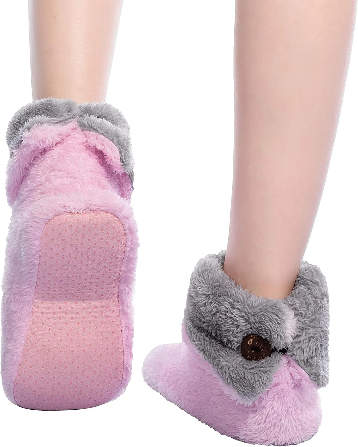 FRALOSHA Women's Slipper Sock Coral Velvet Indoor Spring-Autumn Super Soft Warm Cozy Fuzzy Lined Booties Slippers