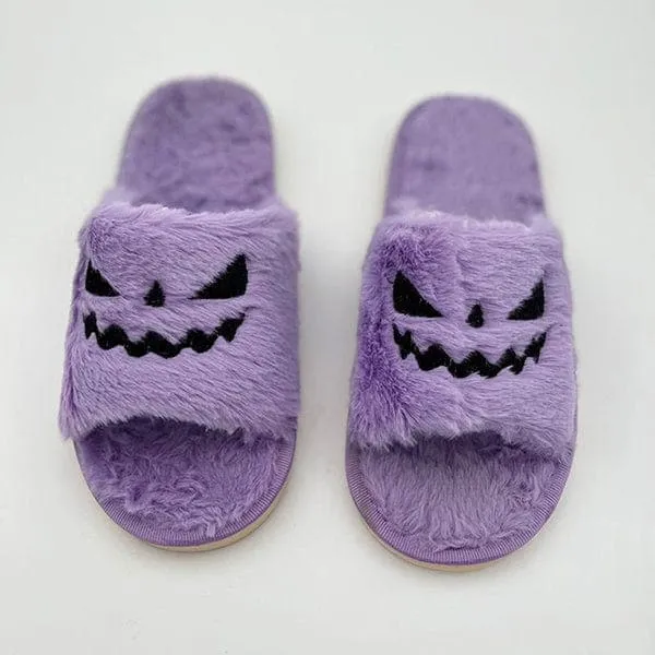 Haunted Pumpkin House Slippers