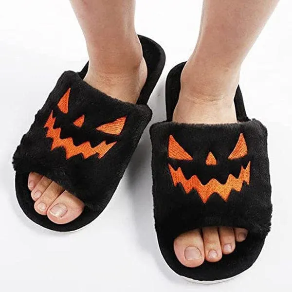 Haunted Pumpkin House Slippers