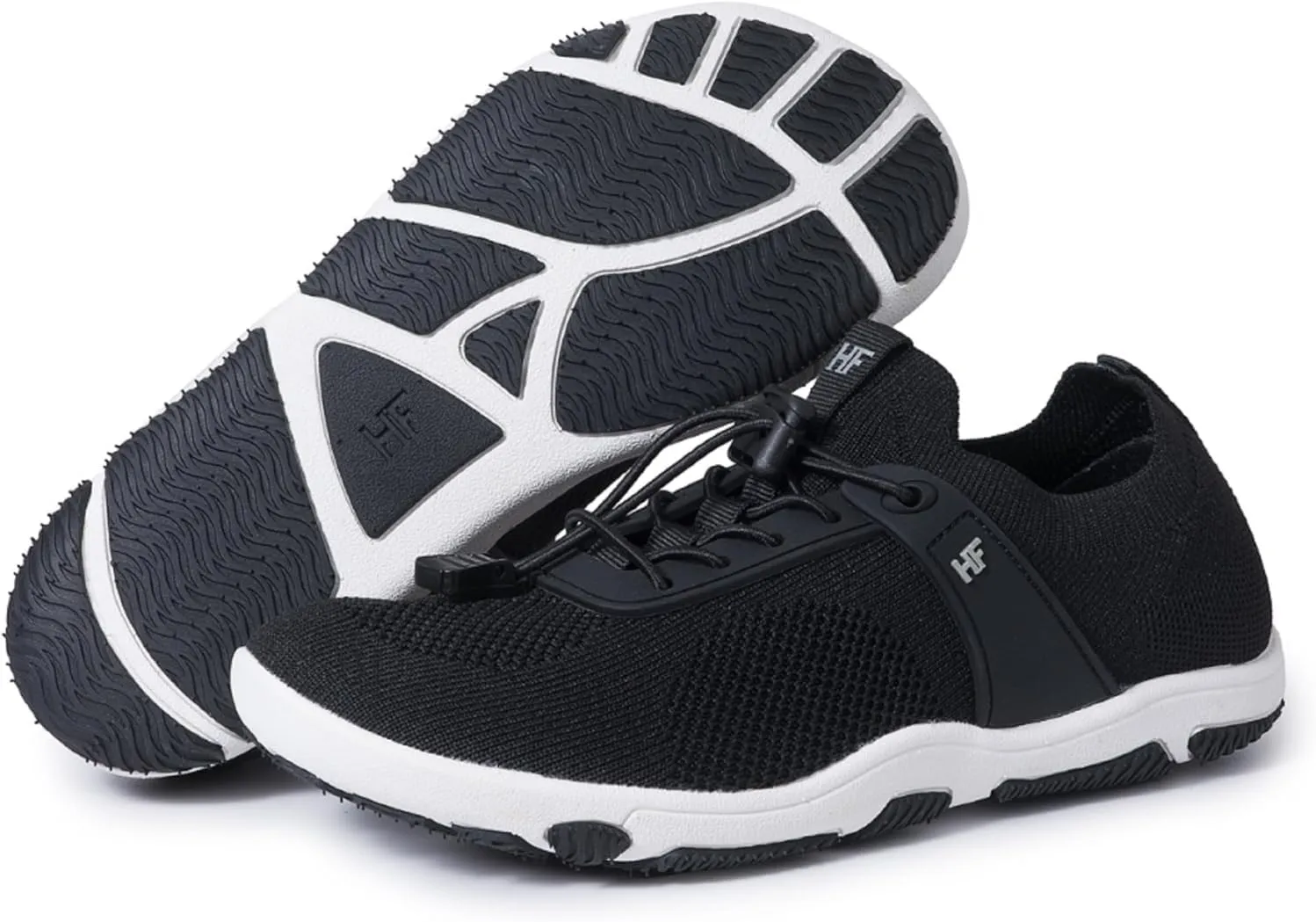 HF Barefoot Shoes - Ergonomic Supportive Non-Slip Barefoot Shoes, Wide Toe Box Durable Breathable Ultralight Walking Shoe Unisex Black