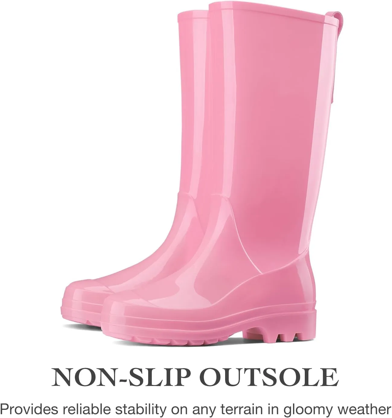 HISEA Rain Boots for Women Waterproof Garden Boots, Knee High Rain Shoes, Non Slip Seamless Welly
