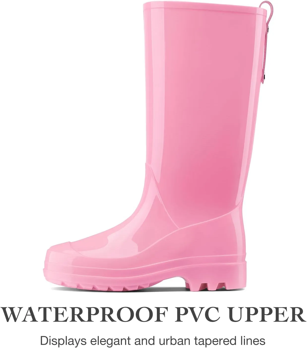 HISEA Rain Boots for Women Waterproof Garden Boots, Knee High Rain Shoes, Non Slip Seamless Welly