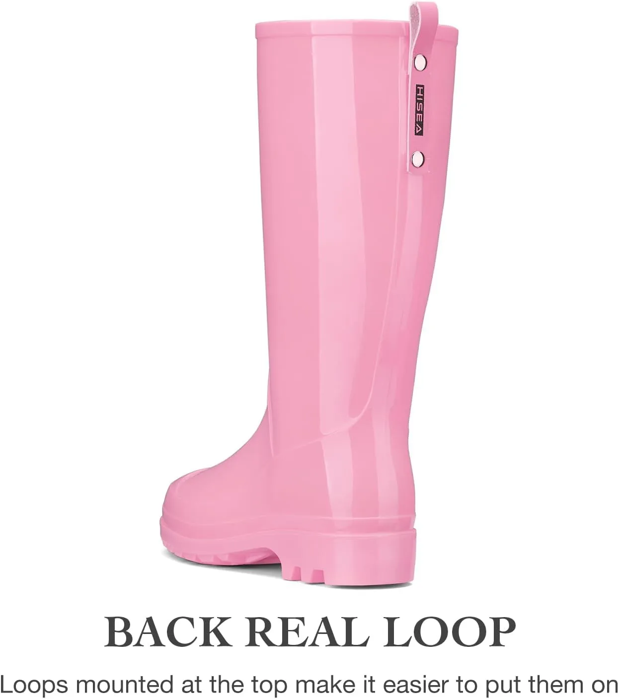 HISEA Rain Boots for Women Waterproof Garden Boots, Knee High Rain Shoes, Non Slip Seamless Welly