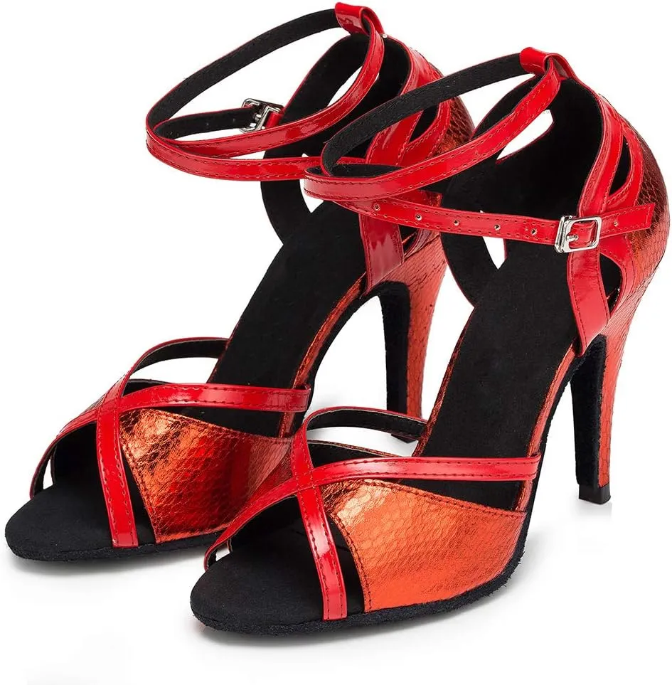 HROYL Women & Girls Ballroom Dance Shoes Women Salsa Shoes for Women Wedding Dance Shoes for Women,Model YCL035