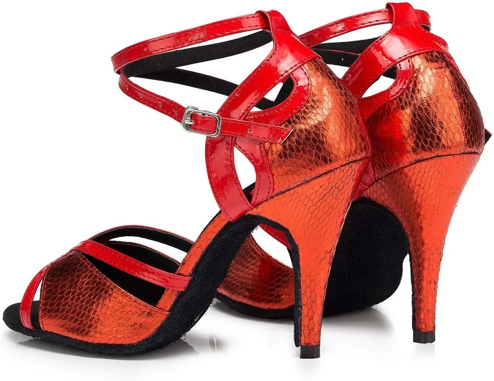HROYL Women & Girls Ballroom Dance Shoes Women Salsa Shoes for Women Wedding Dance Shoes for Women,Model YCL035