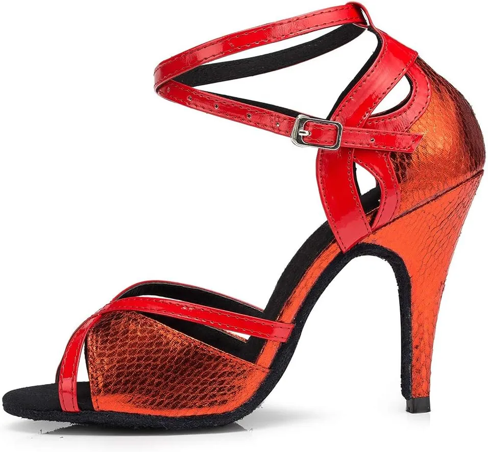 HROYL Women & Girls Ballroom Dance Shoes Women Salsa Shoes for Women Wedding Dance Shoes for Women,Model YCL035