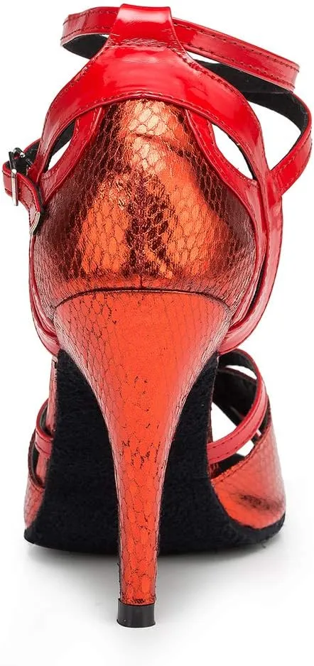HROYL Women & Girls Ballroom Dance Shoes Women Salsa Shoes for Women Wedding Dance Shoes for Women,Model YCL035