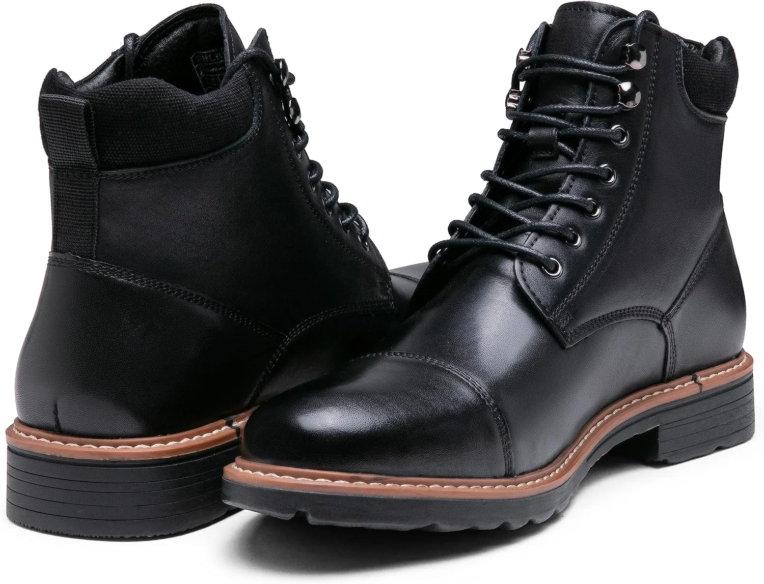 Jousen Mens Chukka Boots Leather Dress Boots for Men Retro Ankle Boots Mens High Top Boots