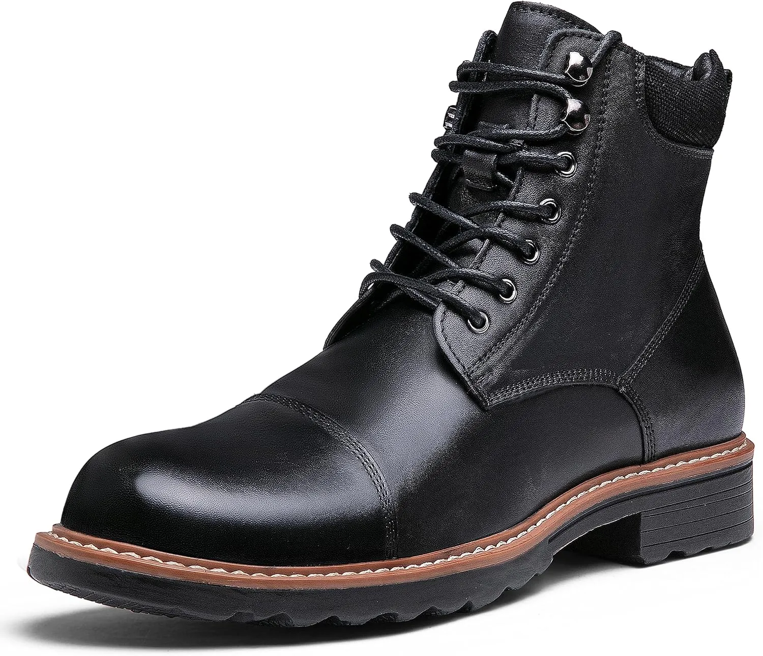 Jousen Mens Chukka Boots Leather Dress Boots for Men Retro Ankle Boots Mens High Top Boots