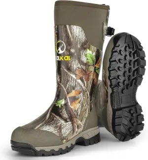 Kalkal Hunting Boots, Waterproof Anti-slip Rain Boots, Insulated Rubber Boots with 6mm Neoprene, for Hunting Working Farming (Size 6-14)