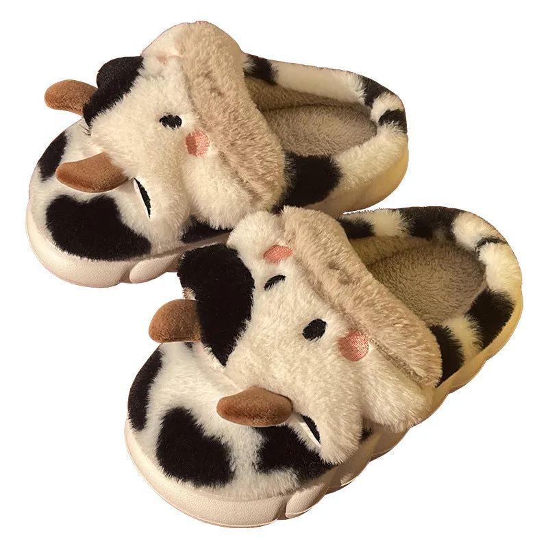 Kawaii Cow Cuddle Slippers