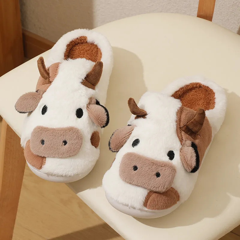 Kawaii Cow Cuddle Slippers