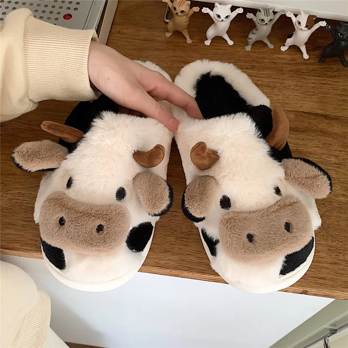 Kawaii Cow Cuddle Slippers
