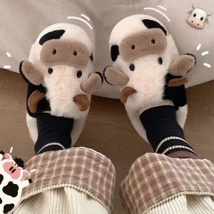 Kawaii Cow Cuddle Slippers