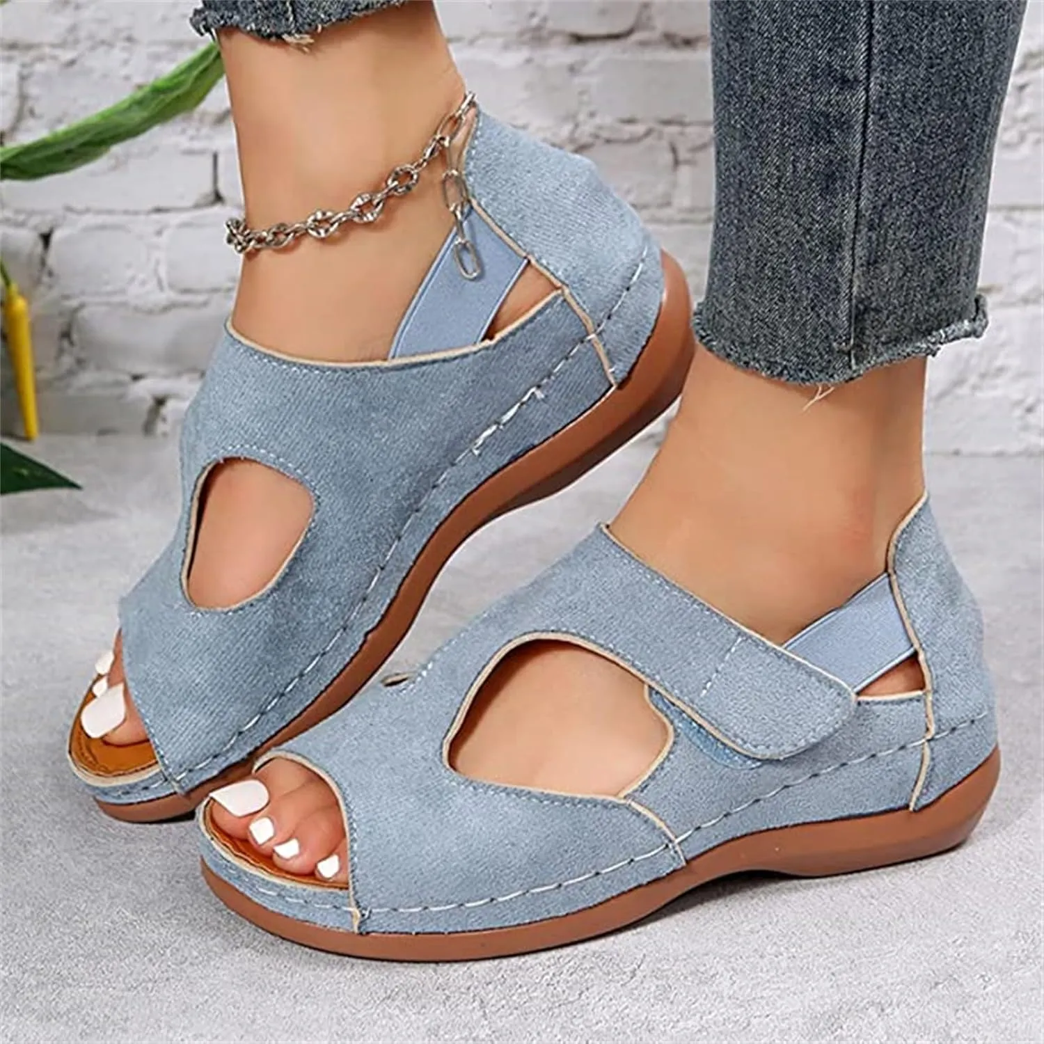 Ladmiple Sandals Women Fashion Flat Orthotic Flip Flops Comfortable Walking Arch Support Dressy Summer Cute Orthopedic Slides