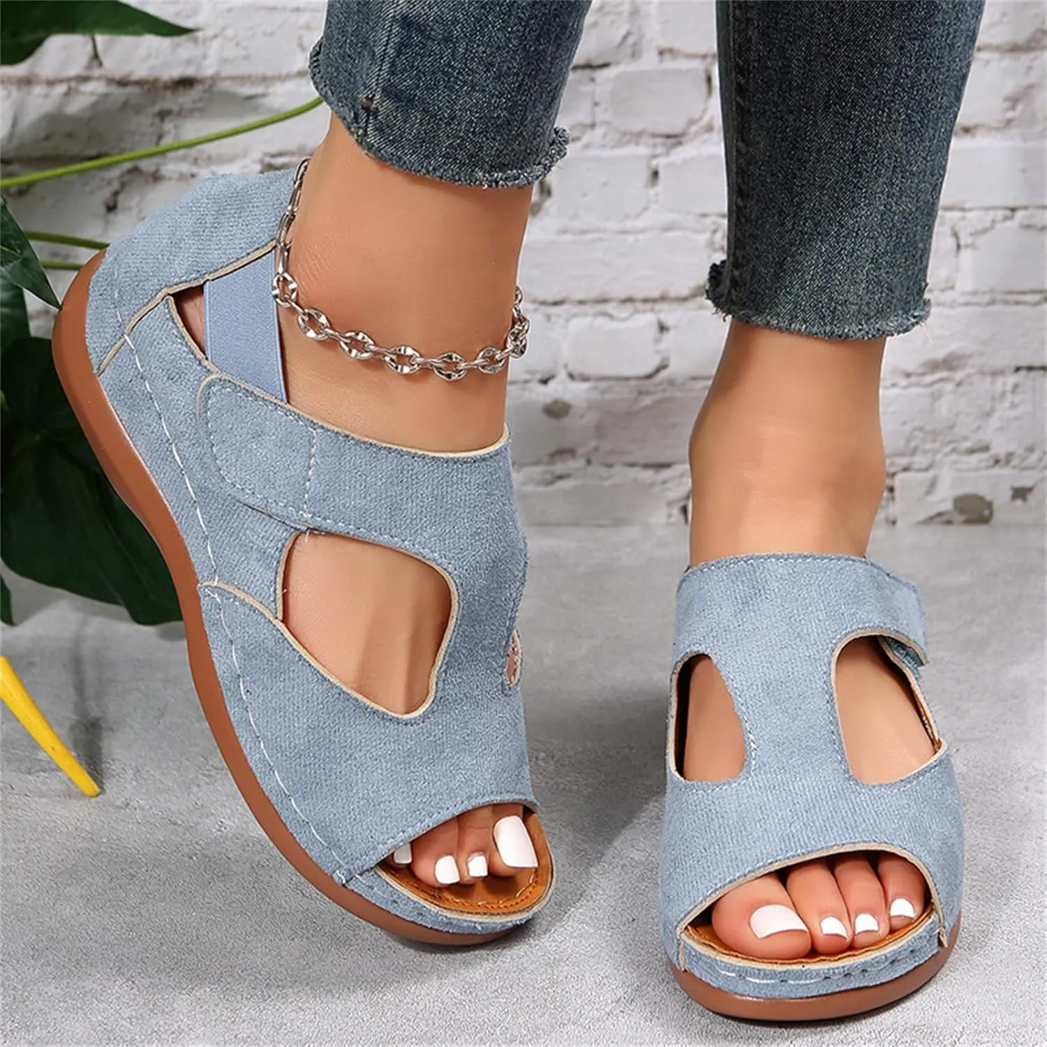 Ladmiple Sandals Women Fashion Flat Orthotic Flip Flops Comfortable Walking Arch Support Dressy Summer Cute Orthopedic Slides