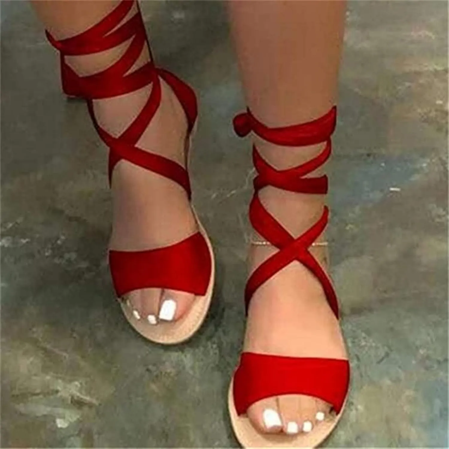 Ladmiple Womens Sandals Dressy Summer Fashion Comfortable Strappy Flip Flops Beach Roman Open Toe Slippers Flats Sandal