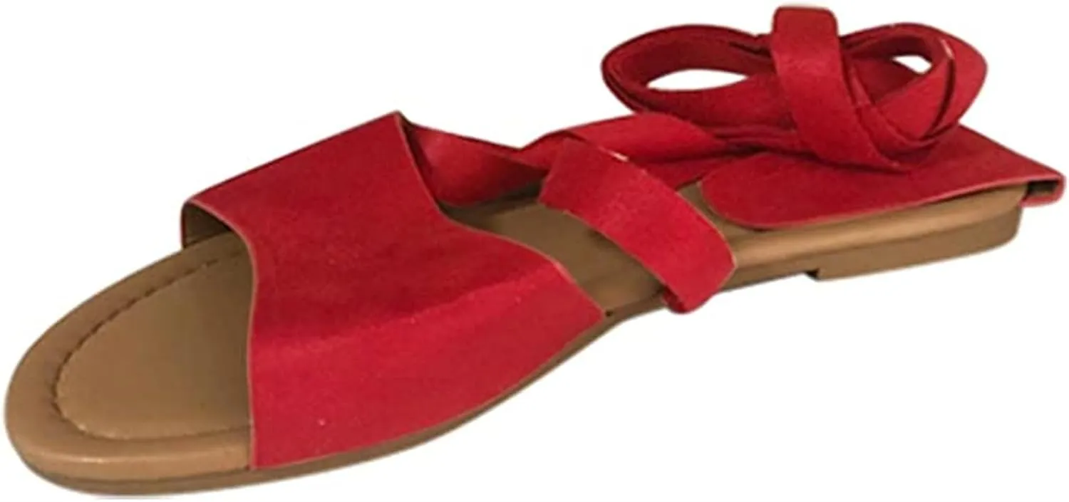 Ladmiple Womens Sandals Dressy Summer Fashion Comfortable Strappy Flip Flops Beach Roman Open Toe Slippers Flats Sandal