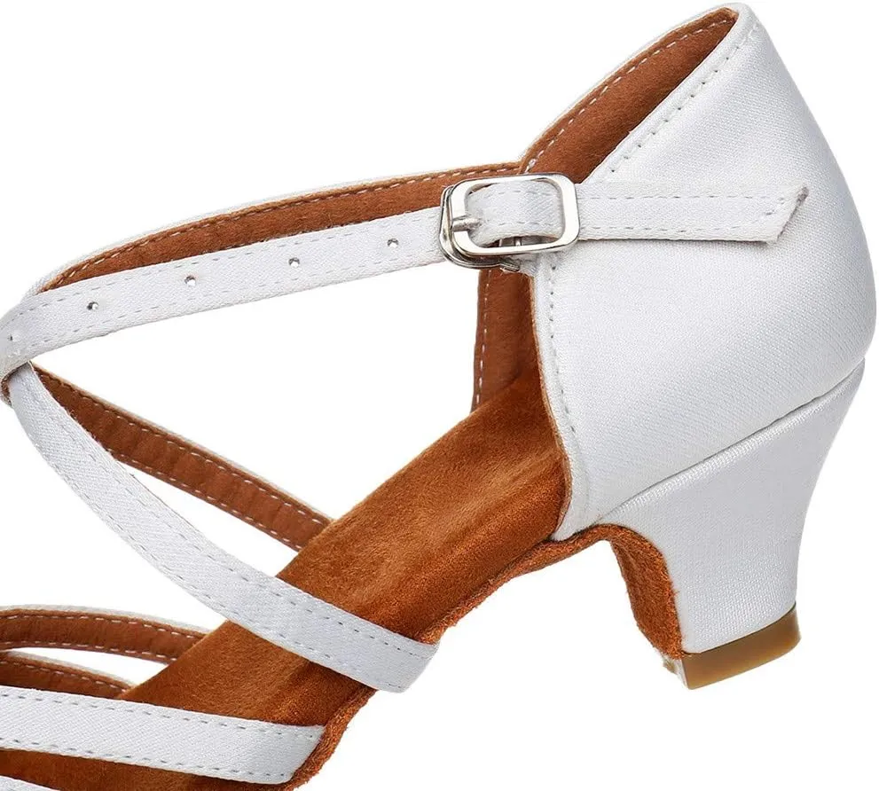 Latin Dance Shoes for Woman Glitter Party Shoes Ballroom Dancing Shoe Professional Practice Sandals Low Block Heels