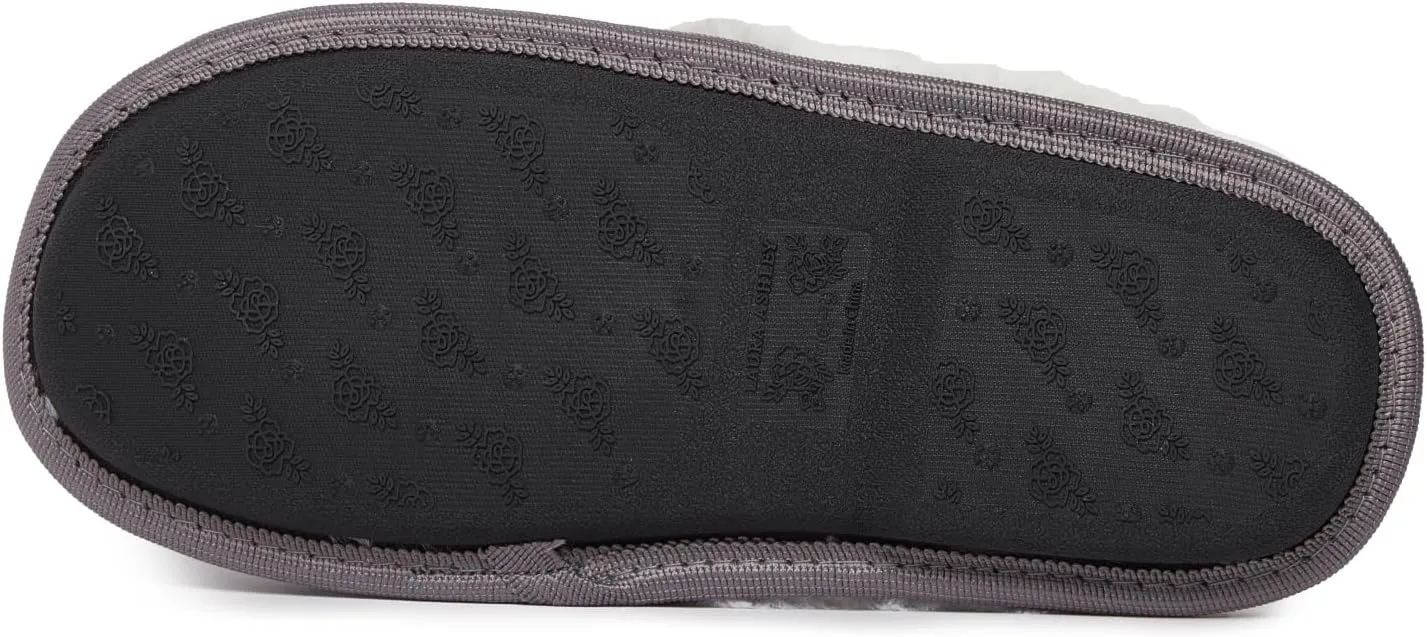 Laura Ashley Women's Slippers, Plush Chenille Memory Foam Scuff Slides, Non Slip Indoor/Bedroom Shoes, Slip On Slippers for Women