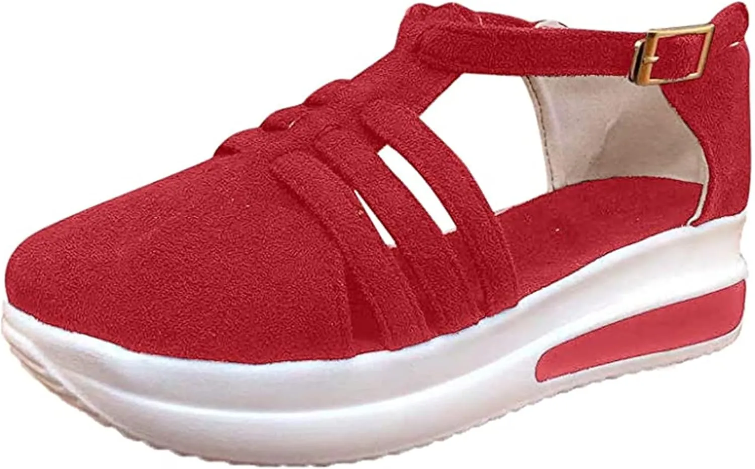 Lausiuoe Womens Sandals Dressy Casual Arch Support Wedge Platform Sandals Ankle Strap Summer Shoes Comfortable Walking Shoes