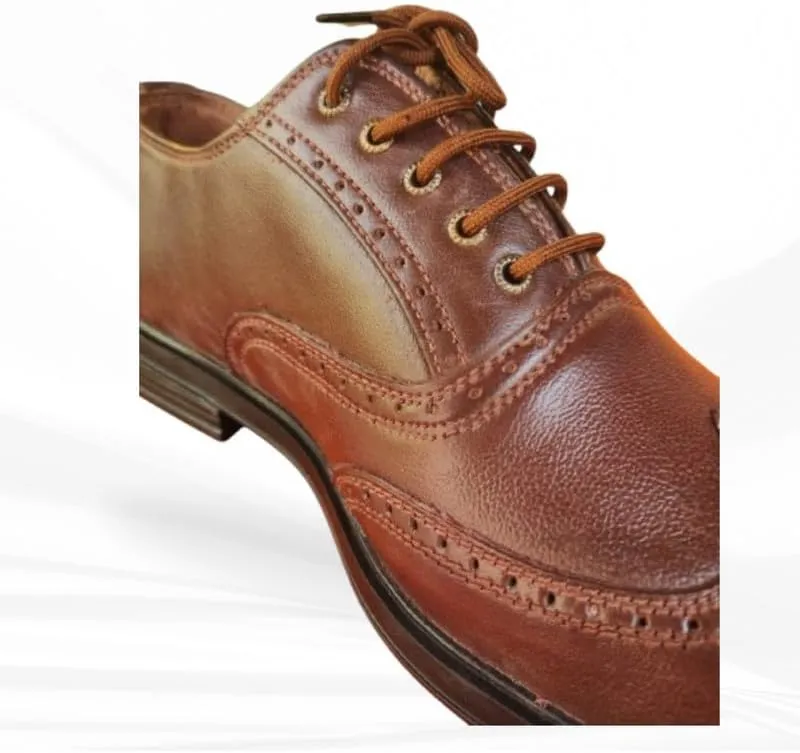 LEMBACO Men's Classic Modern Lace-up Patent Dress Business Wedding Shoes Leather Formal Business Oxford Wingtip Shoes Brown