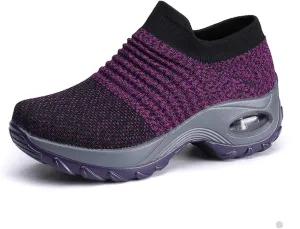 LIBINXIF Women's Walking Shoes Sock Sneakers Mesh Slip On Air Cushion Lady Girls Modern Jazz Dance Easy Shoes Platform Loafers Sneakers