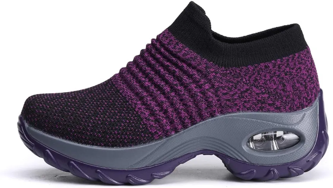 LIBINXIF Women's Walking Shoes Sock Sneakers Mesh Slip On Air Cushion Lady Girls Modern Jazz Dance Easy Shoes Platform Loafers Sneakers