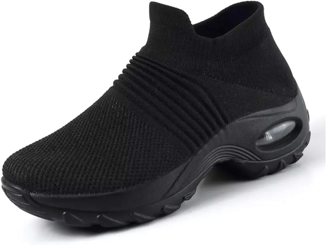 LIBINXIF Women's Walking Shoes Sock Sneakers Mesh Slip On Air Cushion Lady Girls Modern Jazz Dance Easy Shoes Platform Loafers Sneakers