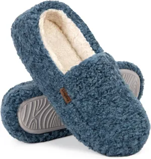 LongBay Women's Fuzzy Memory Foam Slippers Warm Cozy Shearling House Slippers for Ladies Supportive Slip on Indoor Home Shoes