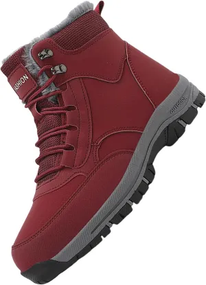 Men Work Boots Soft Toe Hiking Sneakers with Warm Fur Lining Womens Workout Shoes Slip Resistant Waterproof Outdoor Work Botas Lightweight Hike Grounded Footwear