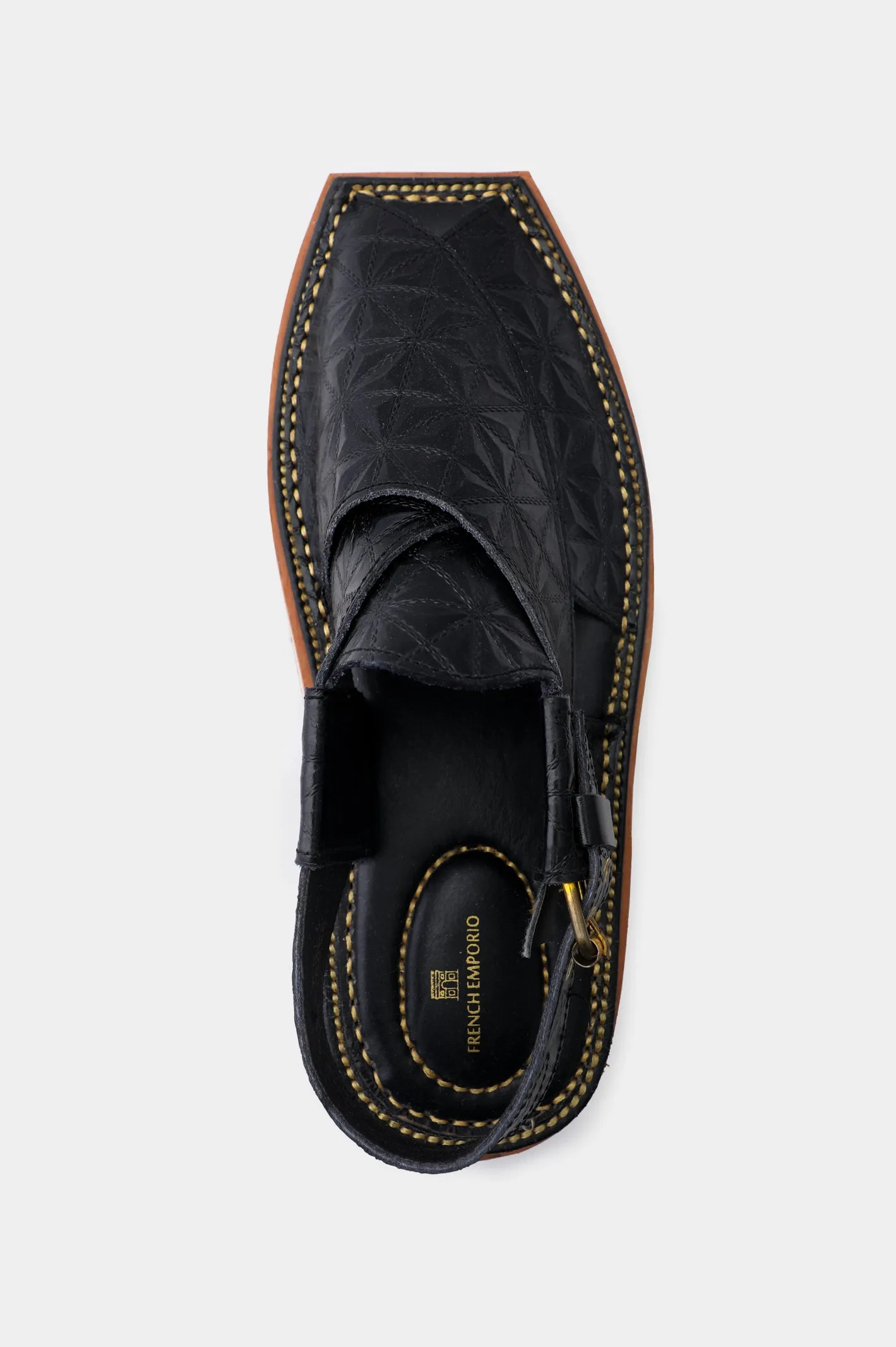 Men's Cow Leather Black Sandal