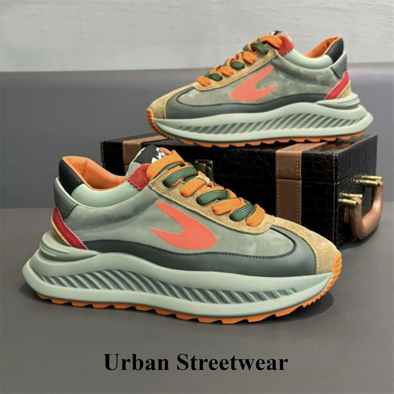 Men's Fashion Chunky Sneakers- Dad Shoes Platform Comfortable Walking Casual Sports Sneakers